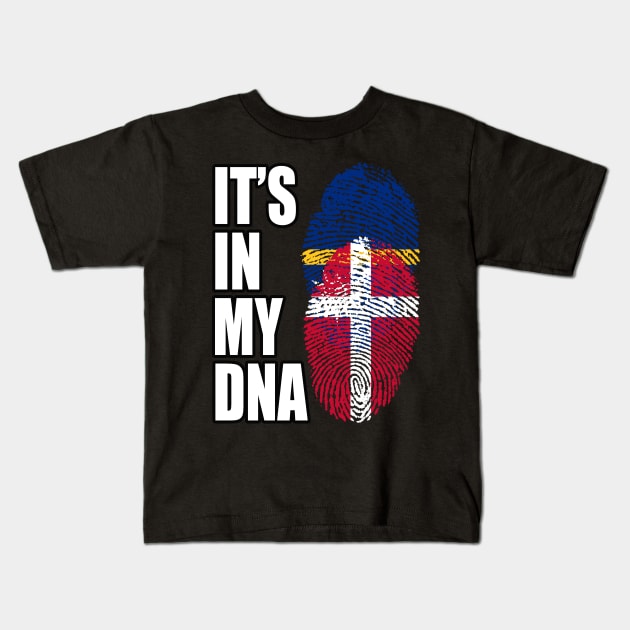 Danish And Nauruan Mix DNA Flag Heritage Kids T-Shirt by Just Rep It!!